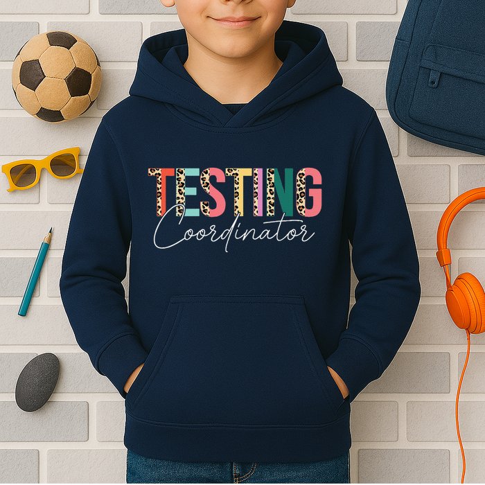 Rock The Test Teacher Test Day Testing Coordinator Leopard Kids Hoodie