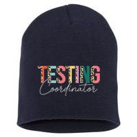 Rock The Test Teacher Test Day Testing Coordinator Leopard Short Acrylic Beanie