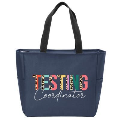 Rock The Test Teacher Test Day Testing Coordinator Leopard Zip Tote Bag