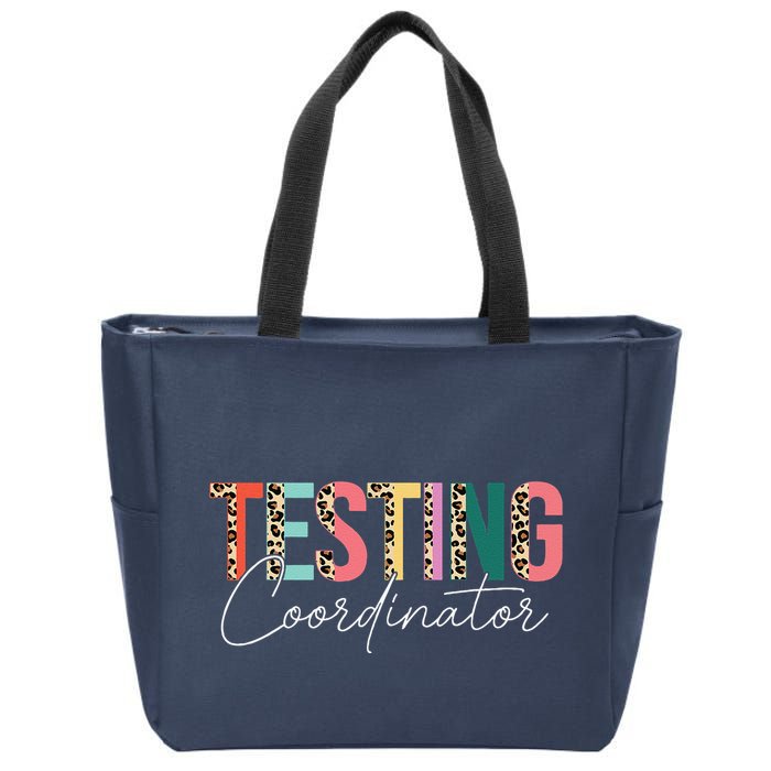 Rock The Test Teacher Test Day Testing Coordinator Leopard Zip Tote Bag