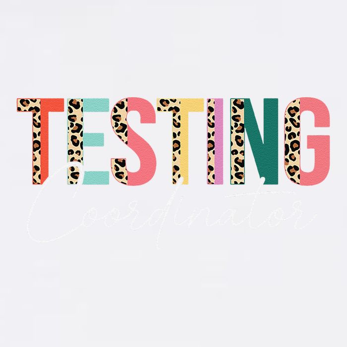 Rock The Test Teacher Test Day Testing Coordinator Leopard Garment-Dyed Sweatshirt