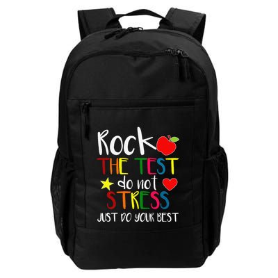 Rock The Test Teacher Test Day Testing Day Funny Teacher Backpack