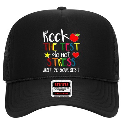Rock The Test Teacher Test Day Testing Day Funny Teacher Trucker Hat