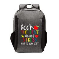 Rock The Test Teacher Test Day Testing Day Funny Teacher Vector Backpack