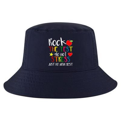 Rock The Test Teacher Test Day Testing Day Funny Teacher Cool Comfort Performance Bucket Hat
