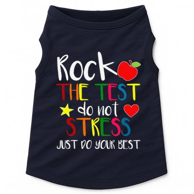 Rock The Test Teacher Test Day Testing Day Funny Teacher Doggie Tank