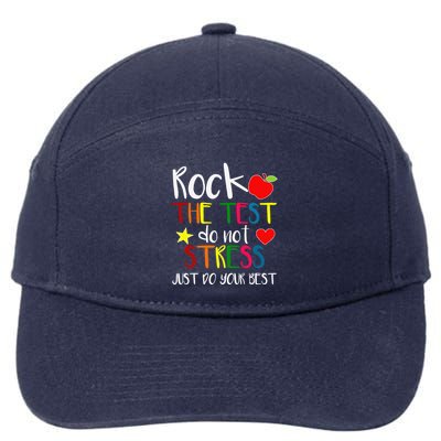 Rock The Test Teacher Test Day Testing Day Funny Teacher 7-Panel Snapback Hat