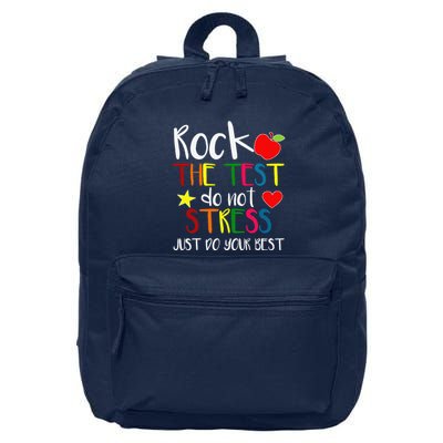 Rock The Test Teacher Test Day Testing Day Funny Teacher 16 in Basic Backpack