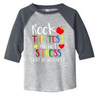 Rock The Test Teacher Test Day Testing Day Funny Teacher Toddler Fine Jersey T-Shirt