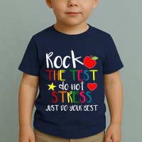 Rock The Test Teacher Test Day Testing Day Funny Teacher Toddler T-Shirt