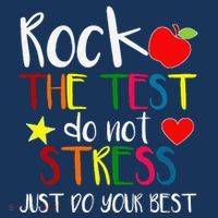 Rock The Test Teacher Test Day Testing Day Funny Teacher Short Acrylic Beanie