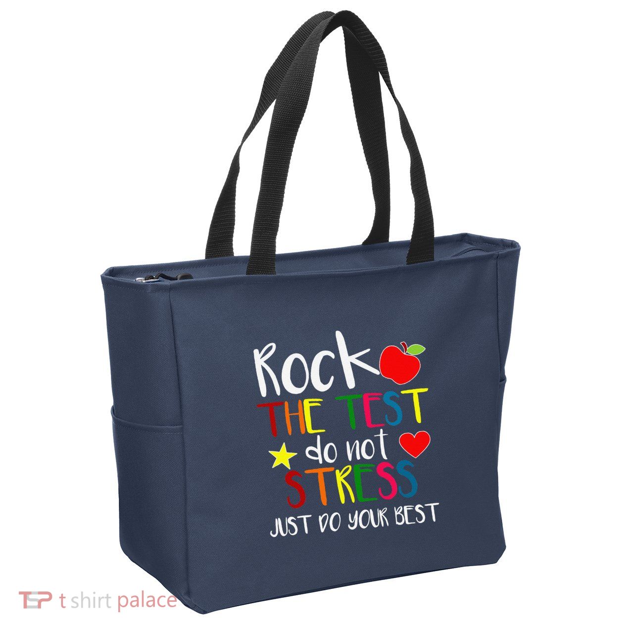 Rock The Test Teacher Test Day Testing Day Funny Teacher Zip Tote Bag