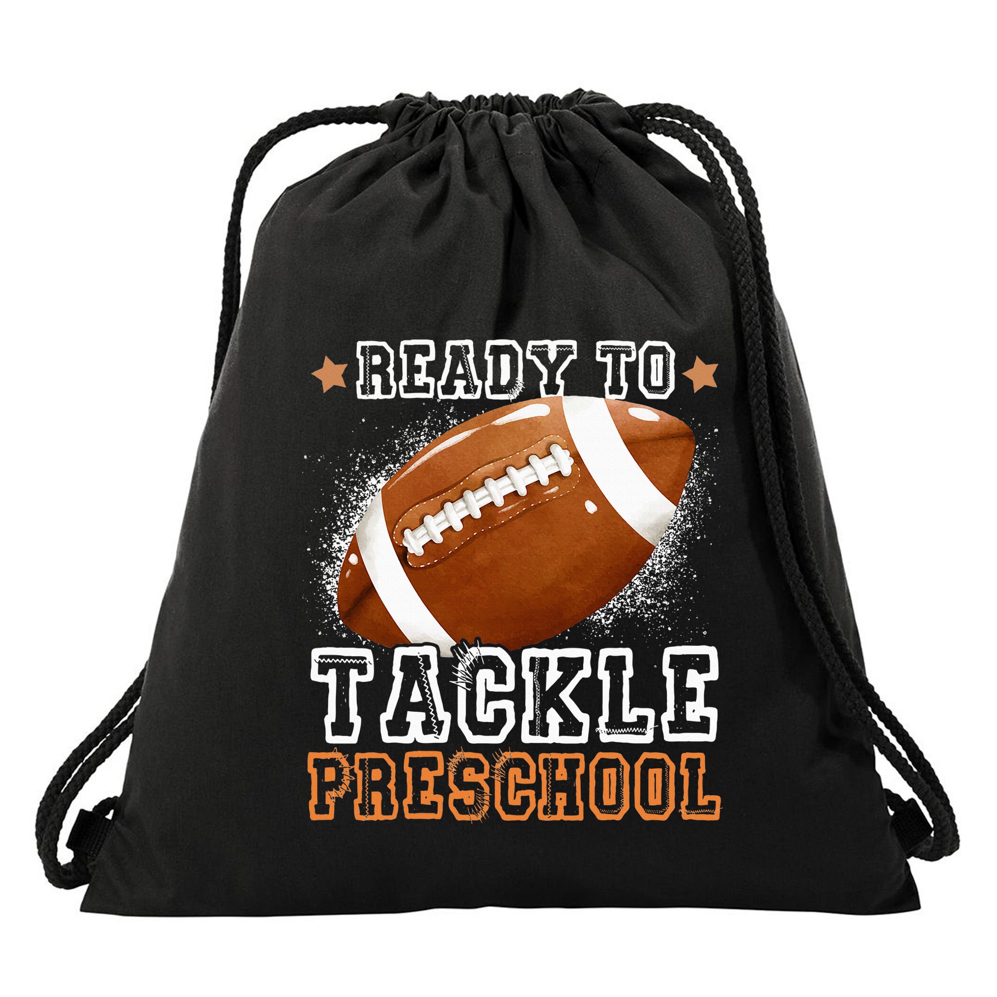Ready To Tackle Preschool Football First Day Of School Drawstring Bag