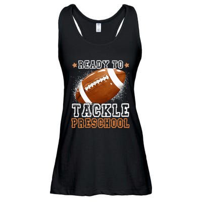 Ready To Tackle Preschool Football First Day Of School Ladies Essential Flowy Tank