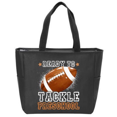 Ready To Tackle Preschool Football First Day Of School Zip Tote Bag