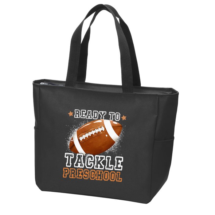 Ready To Tackle Preschool Football First Day Of School Zip Tote Bag