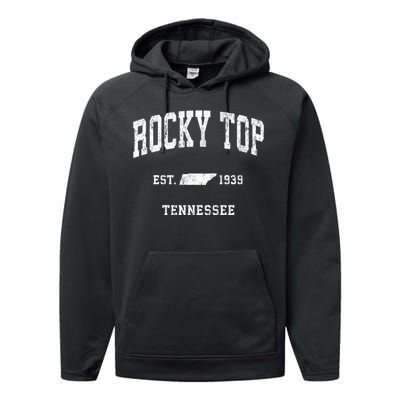 Rocky Top Tennessee Tn Vintage Athletic Performance Fleece Hoodie