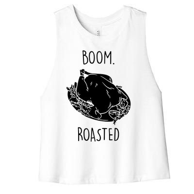 Roasted Turkey Thanksgiving Family Quote Women's Racerback Cropped Tank