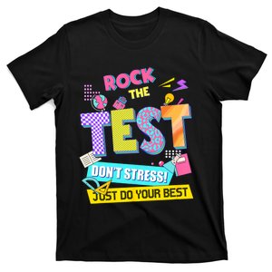 Rock The Test Dont Stress Testing Day Teachers Students T-Shirt