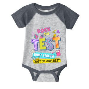 Rock The Test Dont Stress Testing Day Teachers Students Infant Baby Jersey Bodysuit