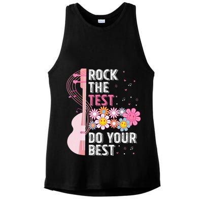 Rock The Test Do Your Best Testing Day Teachers Students Ladies PosiCharge Tri-Blend Wicking Tank