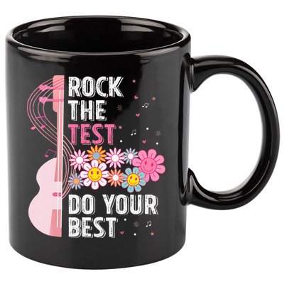 Rock The Test Do Your Best Testing Day Teachers Students 11oz C Handle Ceramic Mug
