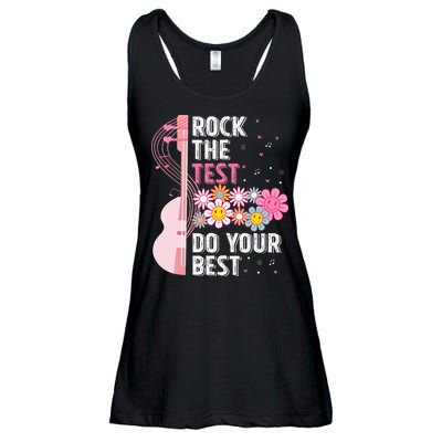 Rock The Test Do Your Best Testing Day Teachers Students Ladies Essential Flowy Tank