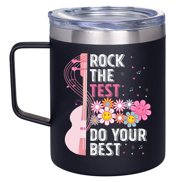 Rock The Test Do Your Best Testing Day Teachers Students 12oz Stainless Steel Coffee Mug