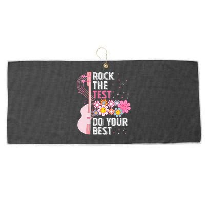 Rock The Test Do Your Best Testing Day Teachers Students Large Microfiber Waffle Golf Towel