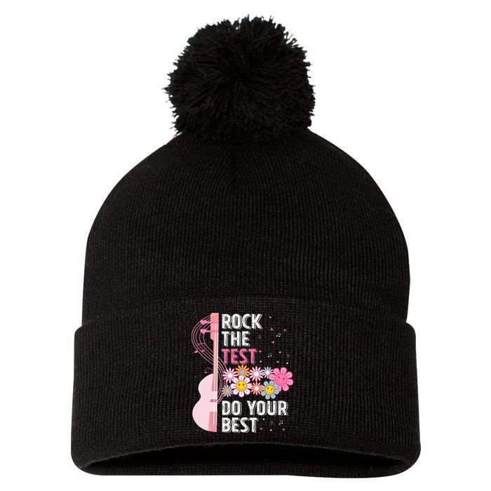 Rock The Test Do Your Best Testing Day Teachers Students Pom Pom 12in Knit Beanie