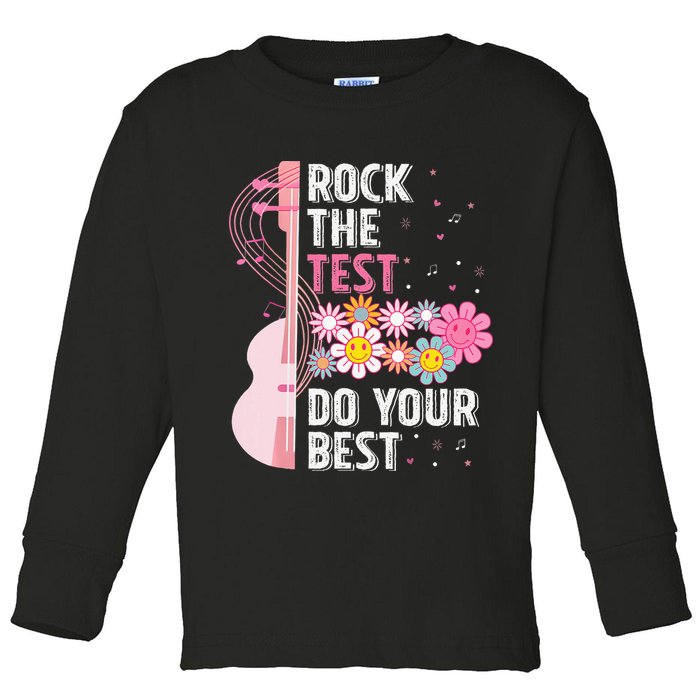 Rock The Test Do Your Best Testing Day Teachers Students Toddler Long Sleeve Shirt