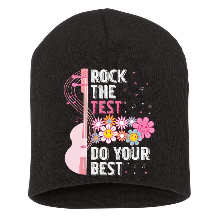 Rock The Test Do Your Best Testing Day Teachers Students Short Acrylic Beanie