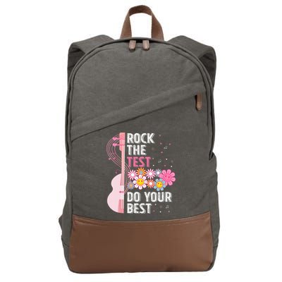 Rock The Test Do Your Best Testing Day Teachers Students Cotton Canvas Backpack