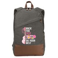 Rock The Test Do Your Best Testing Day Teachers Students Cotton Canvas Backpack