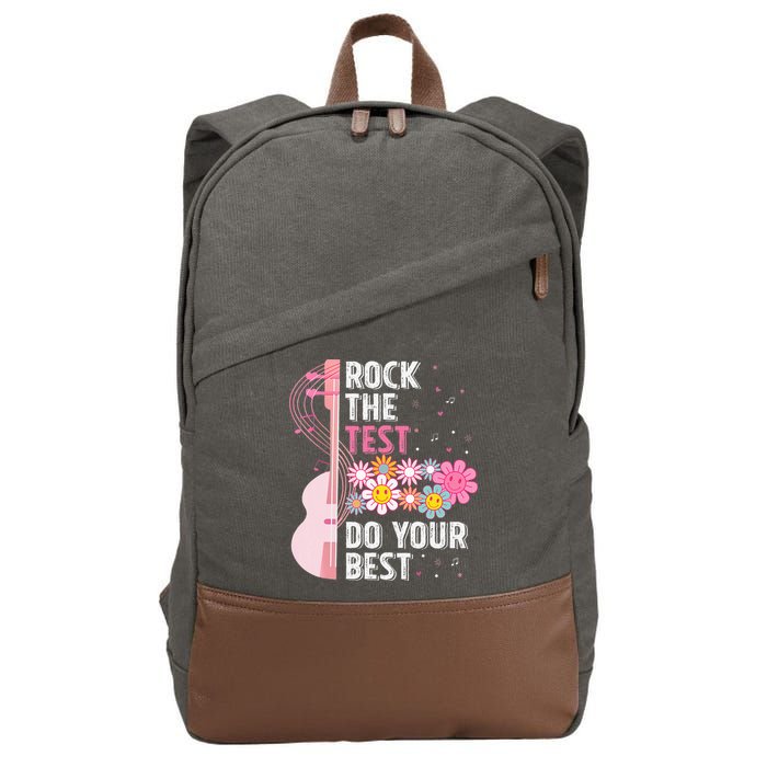 Rock The Test Do Your Best Testing Day Teachers Students Cotton Canvas Backpack