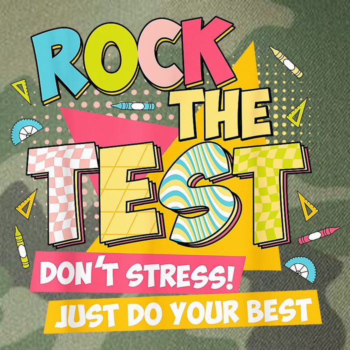 Rock The Test Day Motivational Retro Teachers Testing Day Legacy Tie Dye Trucker Hat