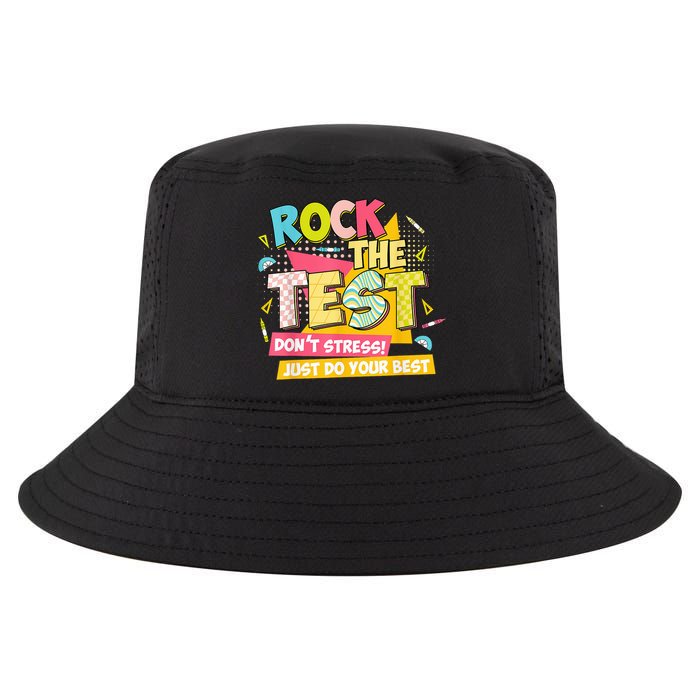 Rock The Test Day Motivational Retro Teachers Testing Day Cool Comfort Performance Bucket Hat
