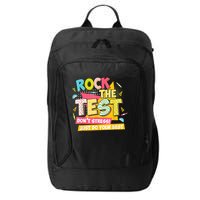 Rock The Test Day Motivational Retro Teachers Testing Day City Backpack