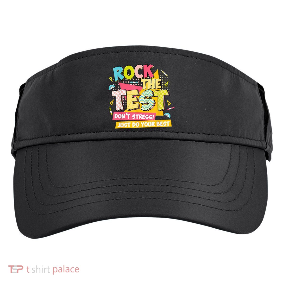 Rock The Test Day Motivational Retro Teachers Testing Day Adult Drive Performance Visor