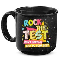 Rock The Test Day Motivational Retro Teachers Testing Day 15oz Campfire Ceramic Mug