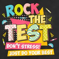 Rock The Test Day Motivational Retro Teachers Testing Day Beanie