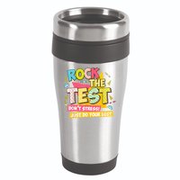 Rock The Test Day Motivational Retro Teachers Testing Day 16oz Travel Tumbler