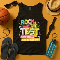 Rock The Test Day Motivational Retro Teachers Testing Day Tank Top