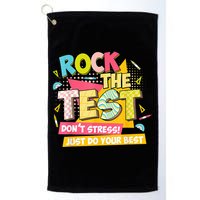 Rock The Test Day Motivational Retro Teachers Testing Day Golf Towel
