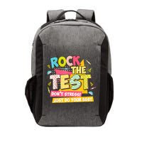 Rock The Test Day Motivational Retro Teachers Testing Day Vector Backpack