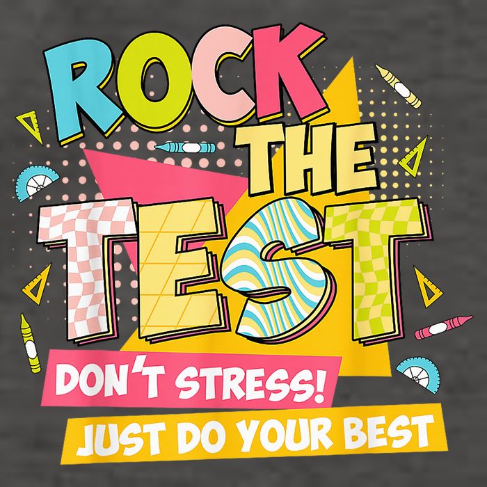 Rock The Test Day Motivational Retro Teachers Testing Day Vector Backpack