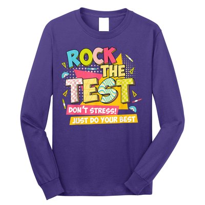 Rock The Test Day Motivational Retro Teachers Testing Day Long Sleeve Shirt