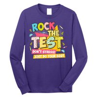 Rock The Test Day Motivational Retro Teachers Testing Day Long Sleeve Shirt
