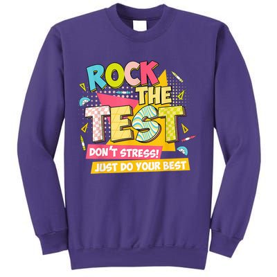 Rock The Test Day Motivational Retro Teachers Testing Day Sweatshirt
