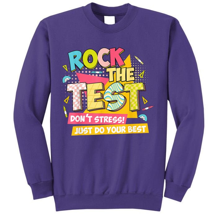 Rock The Test Day Motivational Retro Teachers Testing Day Sweatshirt